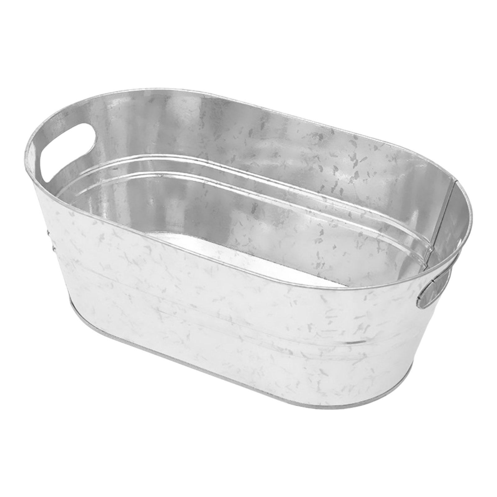 Bothyi - Cubo De Hielo De Metal Galvanizado Tina Galvanizada Grande Para Bebidas Para Fiestas De Bebidas
