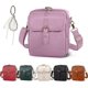 thumbnail image 1 of Bolso bandolera mujer retro piel sintética hombro mensajero cartera integrada ranuras tarjetas antirrobo, 1 of 8