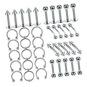 Genérico - Piercings De Anillo De La Punta De La Lengüeta De La Lengua Del Labio De La Nariz De 40 Piezas Del Ombligo 10Mm