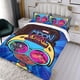 thumbnail image 3 of Chica Luna Conjunto de sábanas temático, trío de piezas, cómodo y amigable con la piel, diseño único, regalo de decoración para el hogar para familiares, amigos y fans,140cm *210cm, 3 of 6