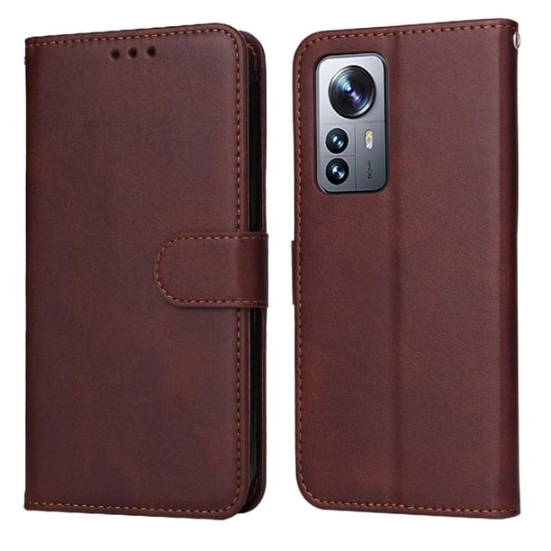 Funda Billetera para Xiaomi 12 Pro con Porta Tarjetas y Soporte Ajustable Marrón