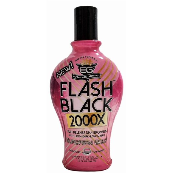 Loción bronceadora European Gold Flash Black, 2000 x 355 ml, botella