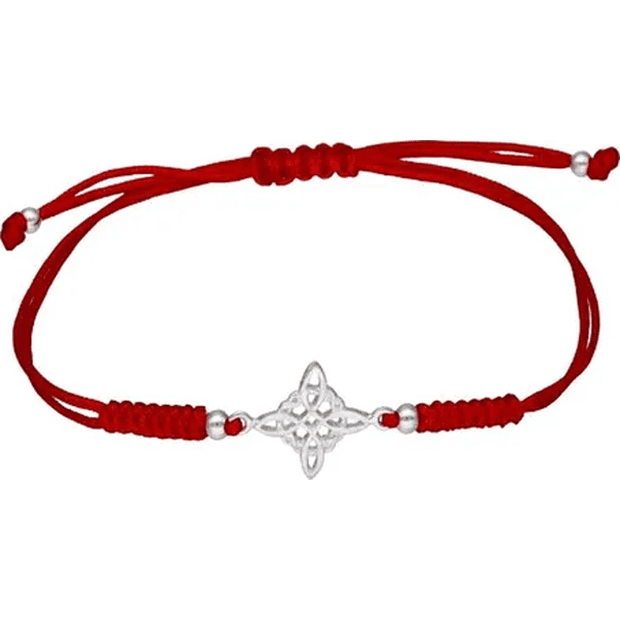Genérico - Pulsera Hilo Rojo Nudo Brujas Plata Fina
