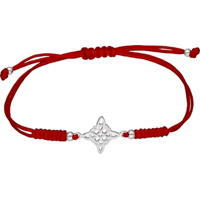 Genérico - Pulsera Hilo Rojo Nudo Brujas Plata Fina