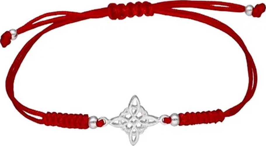 Genérico - Pulsera Hilo Rojo Nudo Brujas Plata Fina