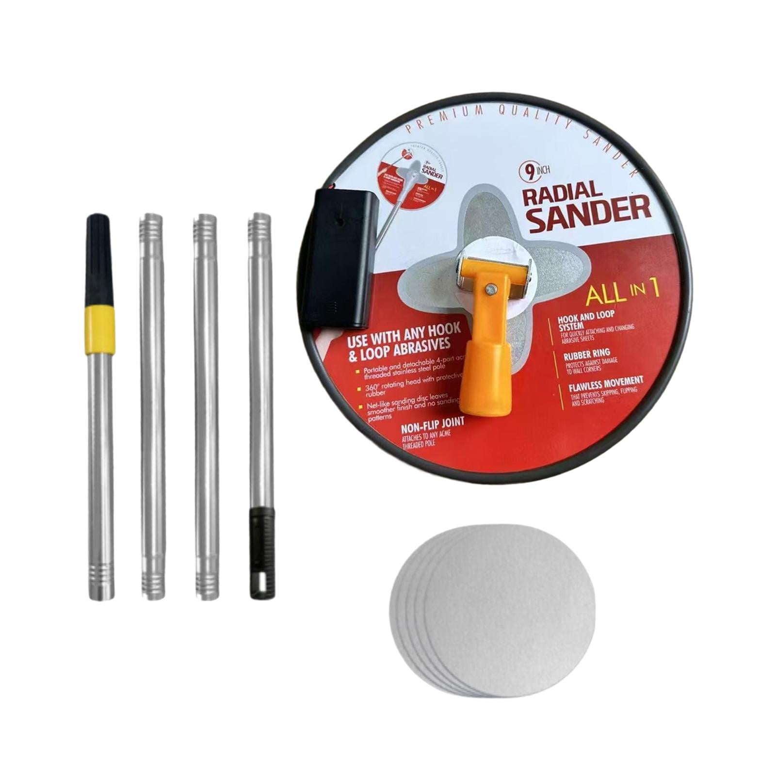 Magideal - Lijadora De Polos De Paneles De Yeso Para Proyectos De Pintura De 9 Pulgadas Lijadora Radial De 9 Pulgadas De 360 Grados Rotación De La Superficie Rojo