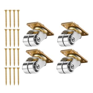 Magideal - 4 Uds. Ruedas Verticales De Metal Para Piano, Silla Giratoria Universal Con Ruedas, Reemplazo De Sofá Para Estanterías, Sofás, Piezas De Bricolaje Plata