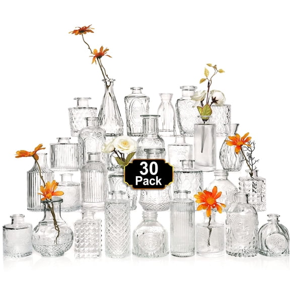 Set de 30 jarrones Arme de cristal, diseño vintage, 30 ml, para flores