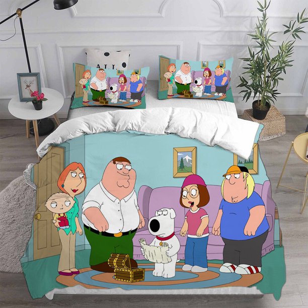 Family Guy Stewie Brian Griffin Duvet Cover Bedding Set Pillowcase Quilt3-Piece Bedding Set (1 Duvet Cover + 2 Pillow Shams)
