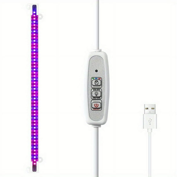 1pc LED Grow Light For Indoor Plants, 20W Grow Light Strips With Auto On / Off Timer, 48 LEDs /4 Dimmable Levels, Plant Light Bars For Succulents, Seedlings, Indoor Greenhouse, Plant Shelf
