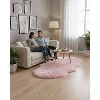 Mylhogar - Juego De 2 Alfombra Peluda Decorativa Ultra Suave