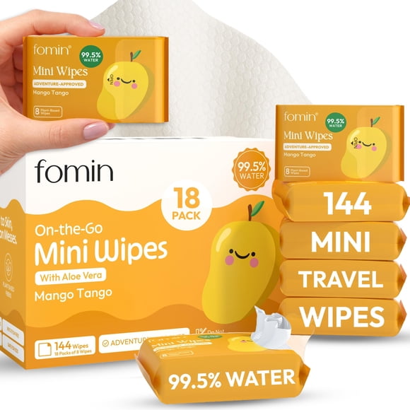 Toallitas FOMIN Mini Mango Tango – Pack de Viaje de 144 unidades