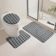 thumbnail image 3 of Set Alfombras De Baño 3 Piezas Suaves Absorbentes T.f.i Gris Oscuro Cuadritos, 3 of 3