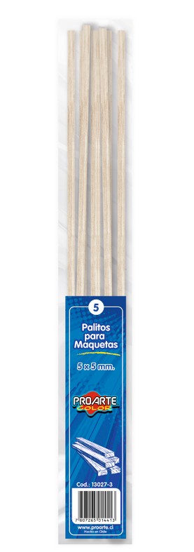 Proarte - Palitos De Maqueta 5 X 5 Mm 5 Unidades