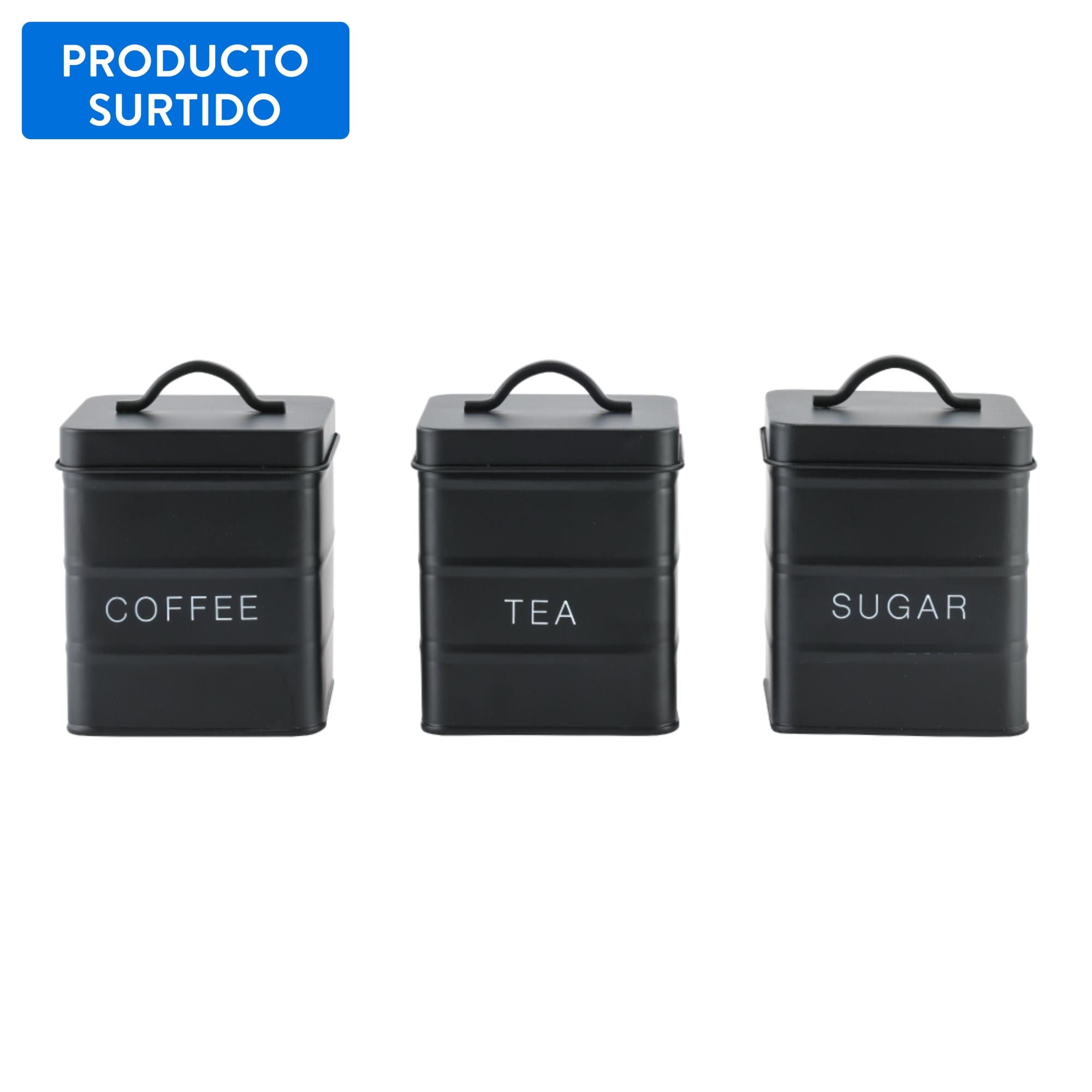 Mainstays - Canister Pequeño 1.5L 2 Piezas Acero Negro