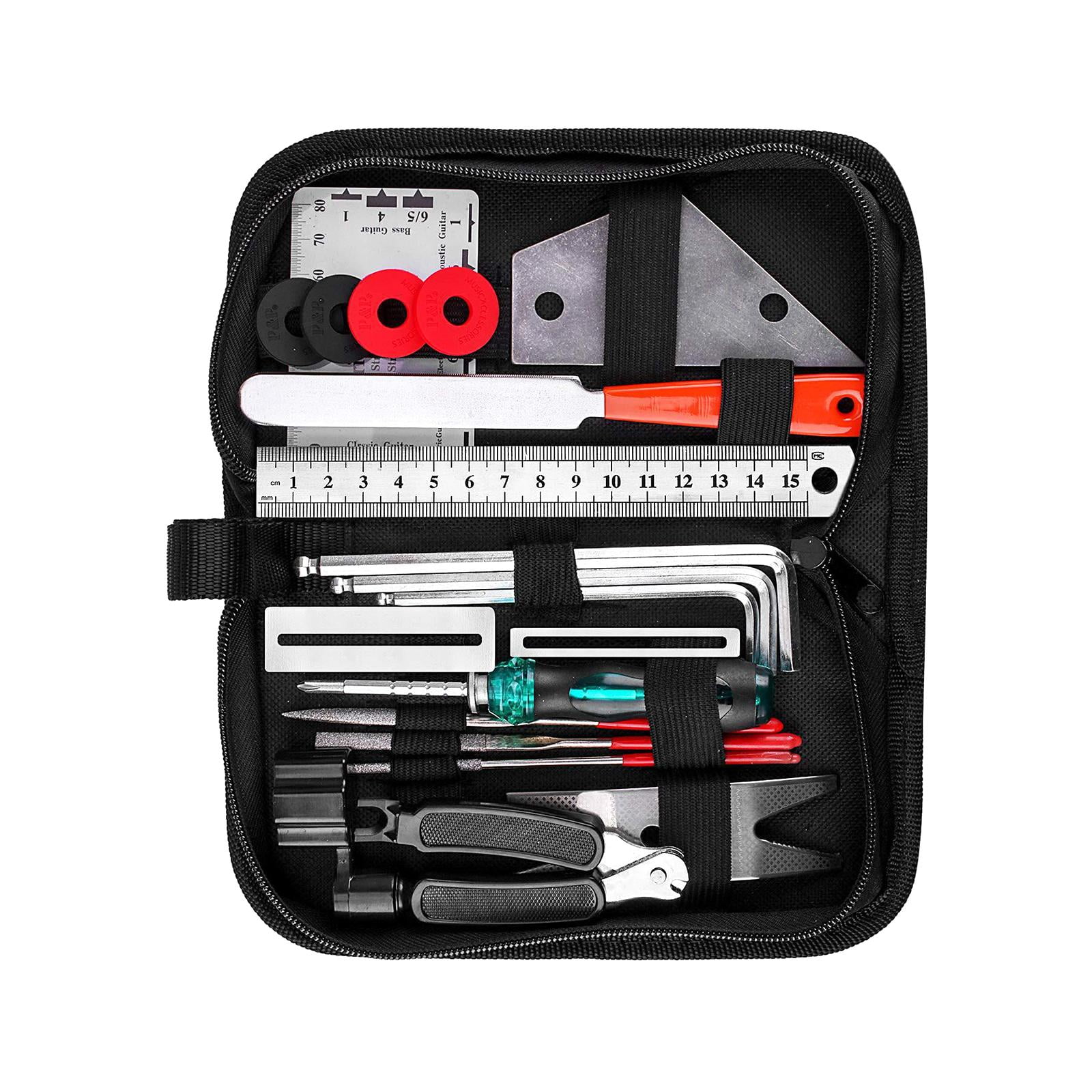 Magideal - Kits De Herramientas De Reparación De Guitarra Con Bolsa De Transporte Kits De Mantenimiento De Guitarra De 20 Piezas Kits De Construcción De Guitarra