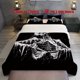 thumbnail image 1 of 3pcs Horror Skull & Mucus Struggle Design Bedding Set Black & White Skulls with Mucus Effect Includes 1 Duvet Cover & 2 Pillowcases (Covers Only), 1 of 5