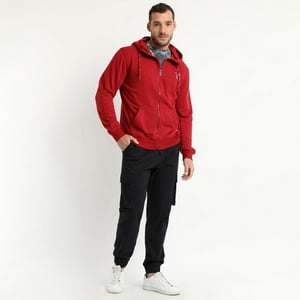 Truval - Poleron Full Zipper Rojo Oscuro
