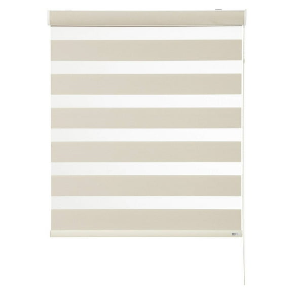 Cortina Roller Duo Blackout Beige, Alto Ajustable máximo de 235 cm x Ancho a Elección para Sala, Living, Oficina o Escritorio (145 cm de Ancho x 235 cm de Alto)