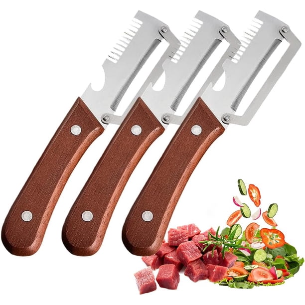 Pelador verduras 3 en 1 cortador ultra afilado acero rallador abridor botellas