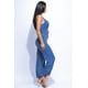 thumbnail image 3 of Mono Casual Suave De Algodón Lavado Liso Con Tobillo Ajustable De Mezclilla (para Mujer), 3 of 4