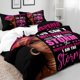 thumbnail image 3 of 3PCS Sexy Black Girl Duvet Cover Queen Set Pink Bag High Heels Get Naked Inspirational Quotes African American Bedding Set, 3 of 5