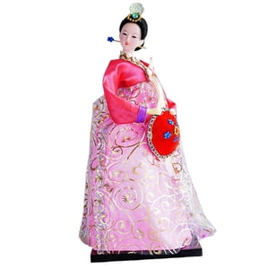 Bothyi - Figura De Geisha Coreana De 12 Pulgadas, Muñecas Hanbok De Pie, Figuras De Señora En Miniatura, Color Rosa
