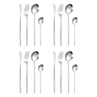 Magideal - Juego De Cubiertos De Cocina, Vajilla De Acero Inoxidable, Cuchillo Para Carne, Tenedores, Cuchara, Cucharadita Para Cumpleaños, Festival De Primavera Plata 16 Piezas