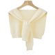 thumbnail image 1 of suxuMhao Encogimiento de Punto Blanco Hueso Chal Tejido Envolvente Chal de Hombro Anudado Bufanda en Capas Cuello Falso Sólido Suave Cubierta de Hombro Envoltura Ligera para Habitación con Aire, 1 of 2