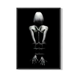 Creango - Cuadro Poster Enmarcado Arte Mujer Atada Bdsm Decorativo