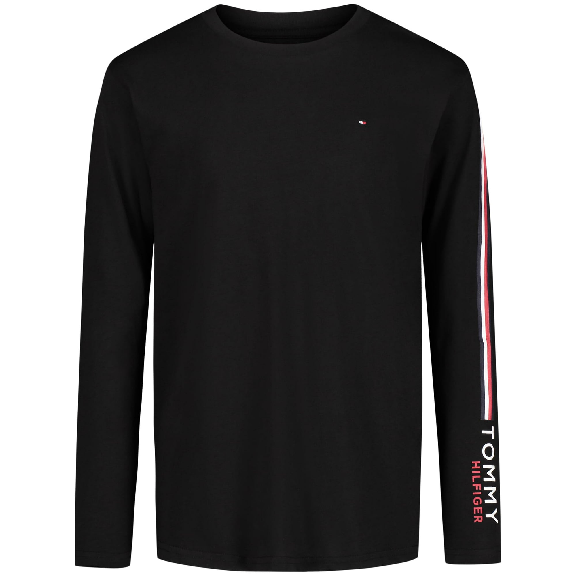 Camiseta Tommy Hilfiger Para Niños De Manga Larga Con Cuello Redondo, 8 Años