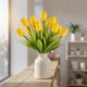 thumbnail image 4 of Ramos De 12 Tulipanes Artificiales Flor Decoración Tulipan amarillo Talla Única, 4 of 6