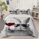 thumbnail image 1 of Rabbit Wearing Glasses Pattern Bedding Set. Soft And Comfortable Bedding Set Suitable for All Seasons, 1 of 5