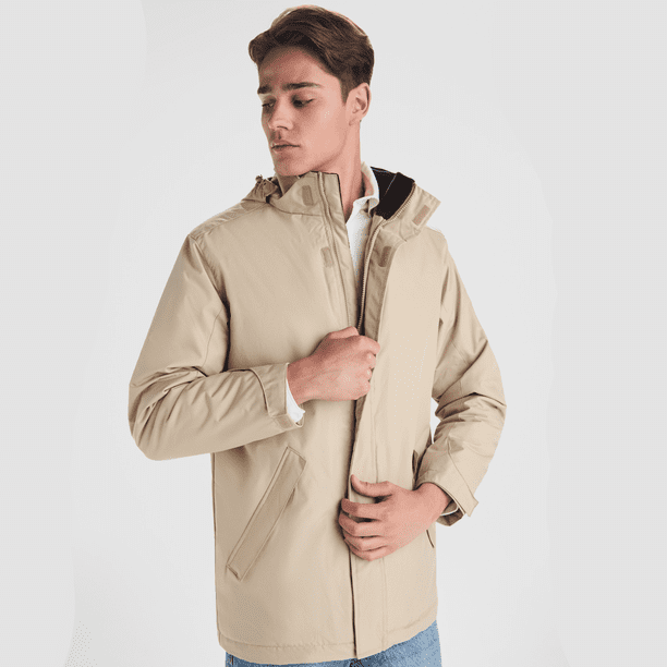 Parka Chaqueta Hombre America Capucha Extraíble Poliéster