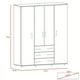 thumbnail image 3 of Closet 4 Puertas Café Oscuro Y Blanco 179x150x49,3 Cm, 3 of 3