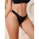 thumbnail image 4 of INSPIRE CHIC Bragas de Mujer de Cintura Baja con Encaje Floral Transpirable Tanga Mediana Negra, 4 of 4