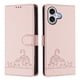 thumbnail image 1 of Funda tipo cartera FOXDOCK para iPhone 17 con soporte, ranuras, RFID, diseño de gato, 1 of 5