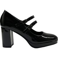 Zapato Mary Jane Mujer Negro Taco Medio Detogni