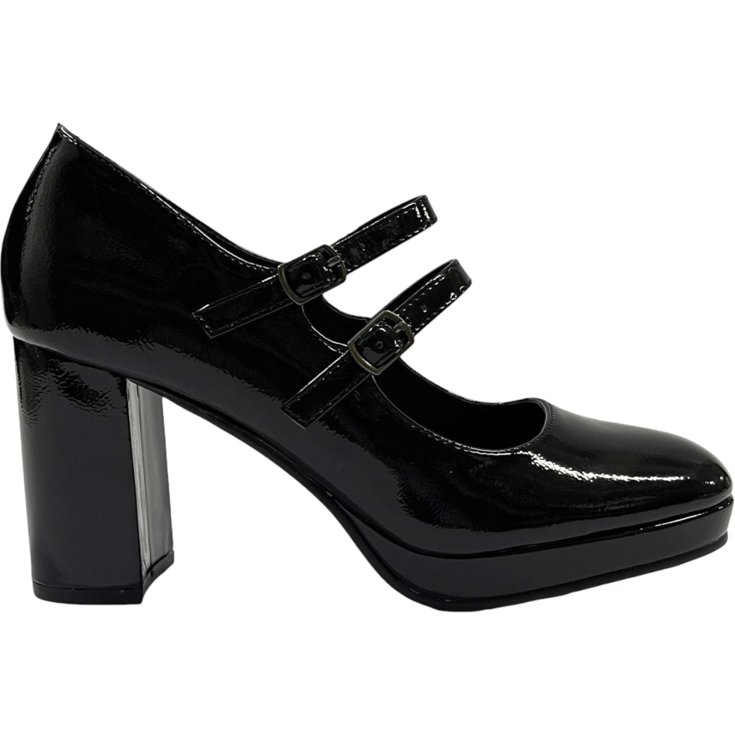 Zapato Mary Jane Mujer Negro Taco Medio Detogni