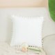 thumbnail image 1 of Funda de Almohada de Terciopelo PiccoCasa con Pompones para Sofá Cama 1PCS Blanco Nieve 20x20 Pulgadas, 1 of 7