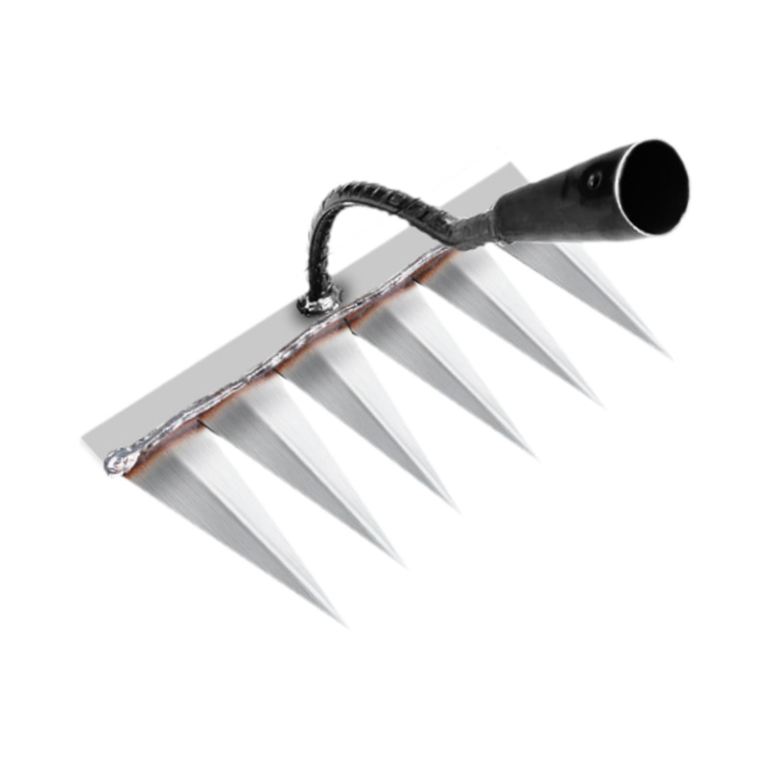 Ioensy - Rastrillo De Mano Para Jardín, Rastrillo De Desmalezado De Metal Para Aflojar La Tierra De Labranza De Plantación, 24,2x13,5x28cm Con 6 Púas