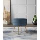 thumbnail image 2 of Ottoman Manhattan Comfort Bailey redondo azul con patas doradas, 2 of 7
