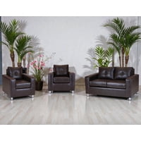 Muebles Altiro - Living Asiria 211 - Cuero Sintetico Pu Café