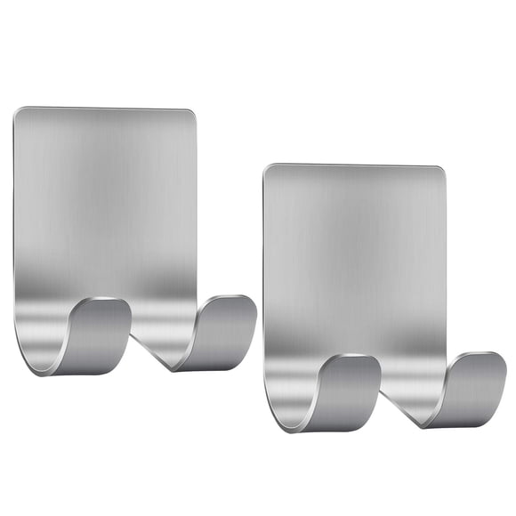 Gancho adhesivo Luckyiren de acero inoxidable Razor Holder (paquete de 2)