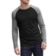 thumbnail image 4 of INSPIRE CHIC Camiseta de Hombre Raglán de Manga Larga Cuello Redondo Casual Camisetas de Béisbol M Negro, 4 of 6