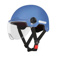 Ioensy - Casco De Motocicleta Ligero Cómodo Transpirable Verano Media Cara Azul