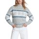 thumbnail image 1 of INSPIRE CHIC Suéter de Punto de Chenilla con Copo de Nieve para Mujer Cuello Simulado Ajuste Suelto Mangas Largas Grande Gris, 1 of 6