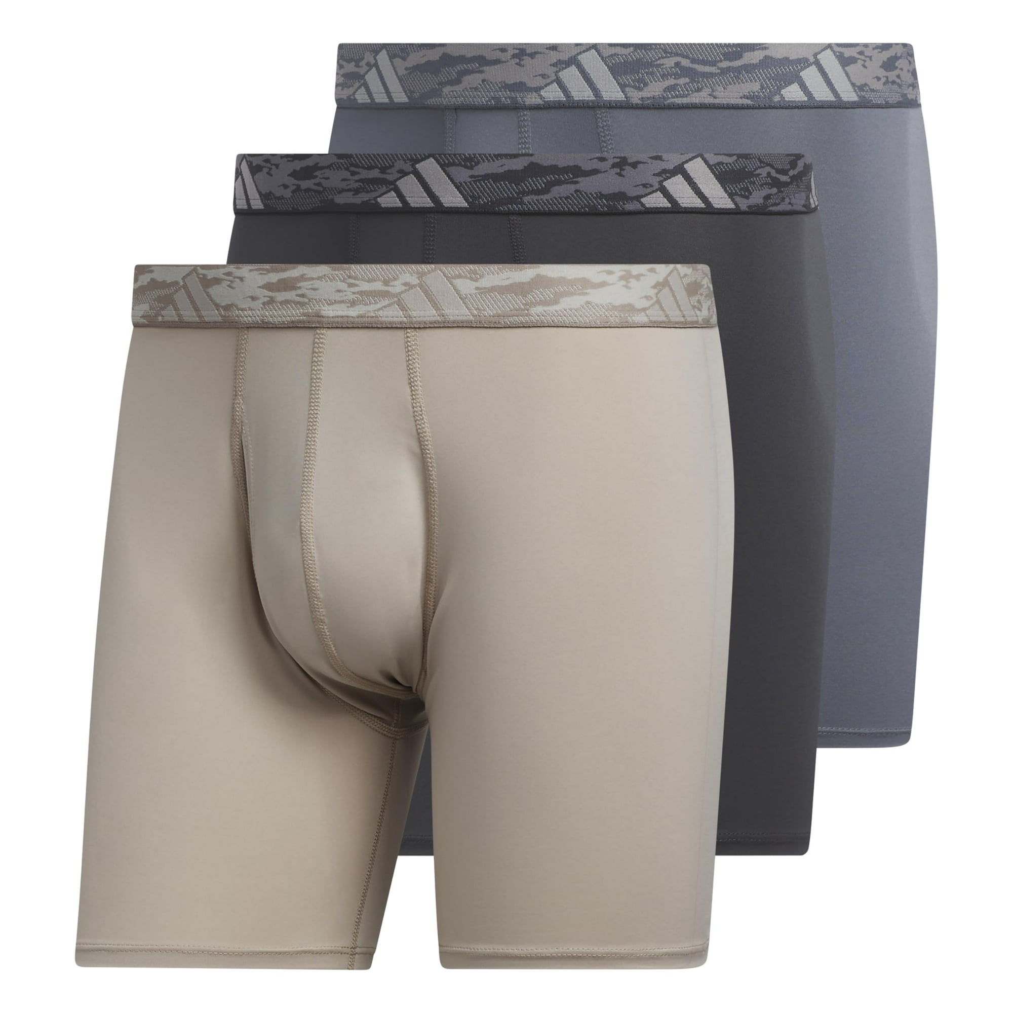 Calzoncillo Bóxer Adidas Para Hombre, Paquete De 3 Unidades, Wonder Beige/carbon Gris/onix Grey
