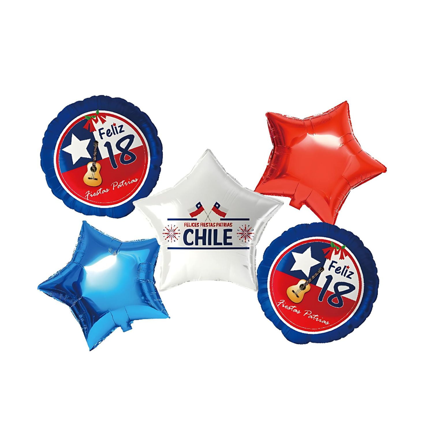 Genérico - Set De Globos Metalizados Diseño Fiestas Patrias 5 Pzas