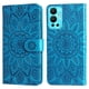 thumbnail image 1 of Funda tipo cartera FOXDOCK para Infinix Hot 12 , diseño girasol en relieve, cuero PU, cierre magnético, soporte y tarjetero, 1 of 5